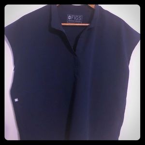 Figs BRAND NEW XL Navy Mandarin-style Scrub Top